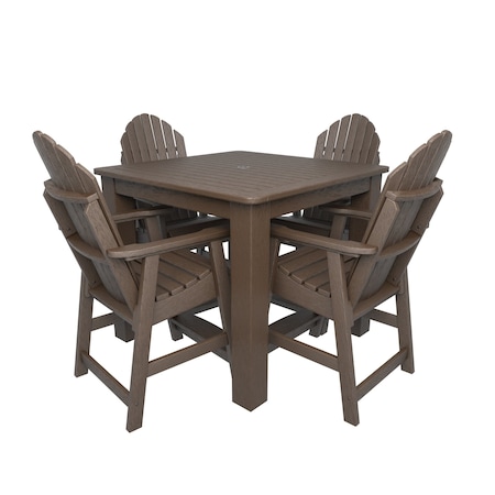 Highwood Usa Hamilton 5pc Square Counter Height Outdoor Patio Furniture Dining Set AD-CNA44-ACE